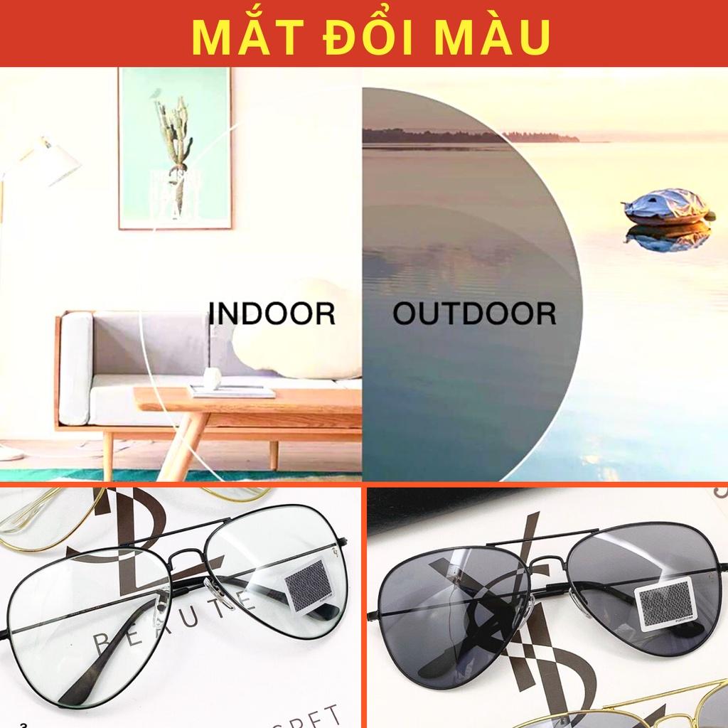 Mắt kính nam nữ cao cấp POSHOP gọng kim loại kiểu phi công cổ điển với tròng thuỷ tinh cường lực chống uv400 R3026