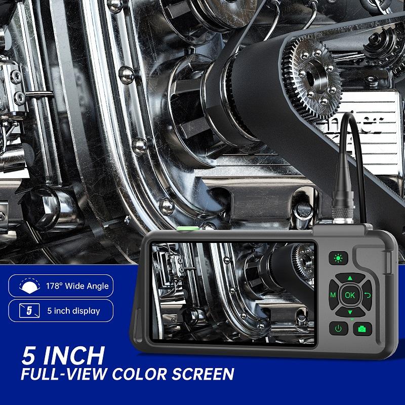 Màn hình IPS 5 inch Camera nội soi công nghiệp HD1080P Đơn kép Kiểm tra ống ba ống kính Borescope IP68 Đèn LED chống nước