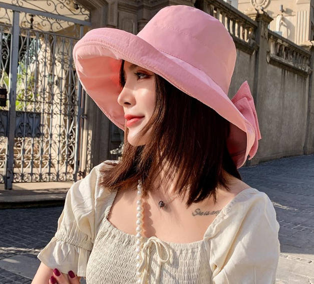 Mũ rộng vành nữ tạo kiểu phong cách Hàn mới, nón nữ rộng vành thời trang