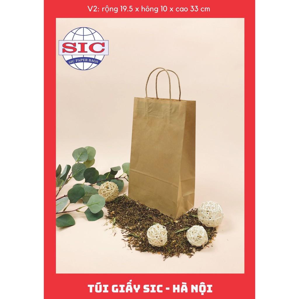 10 CHIẾC TÚI GIẤY KRAFT V2: 19.5x10x33 CÓ QUAI