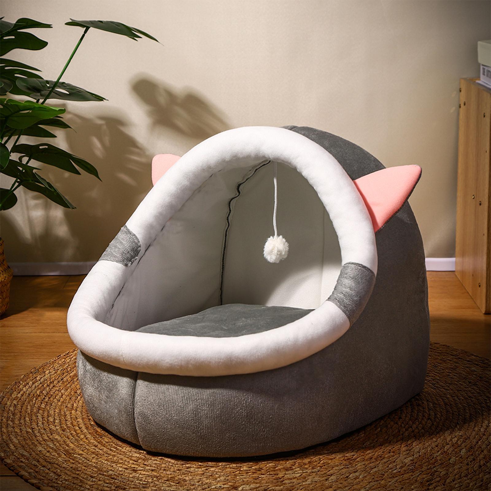 Cat Bed Cave Kennel Sleeping Semi Enclosed Pet Cat Nest for Puppy Dog Kitten