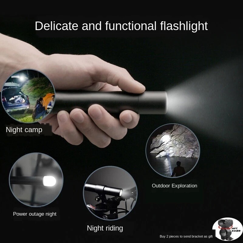 Đèn Pin Mini Siêu Sáng, Đèn Nhỏ Sạc USB, Với 3 Chế Độ Ánh Sáng Và Pin Tích Hợp