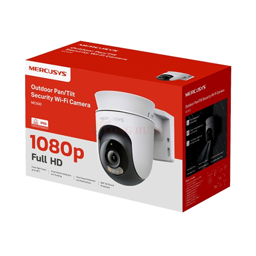 Camera ngoài trời Mercusys Outdoor Pan/Tilt Home Security Wifi 1080p Full HD MC500 - Hàng chính hãng