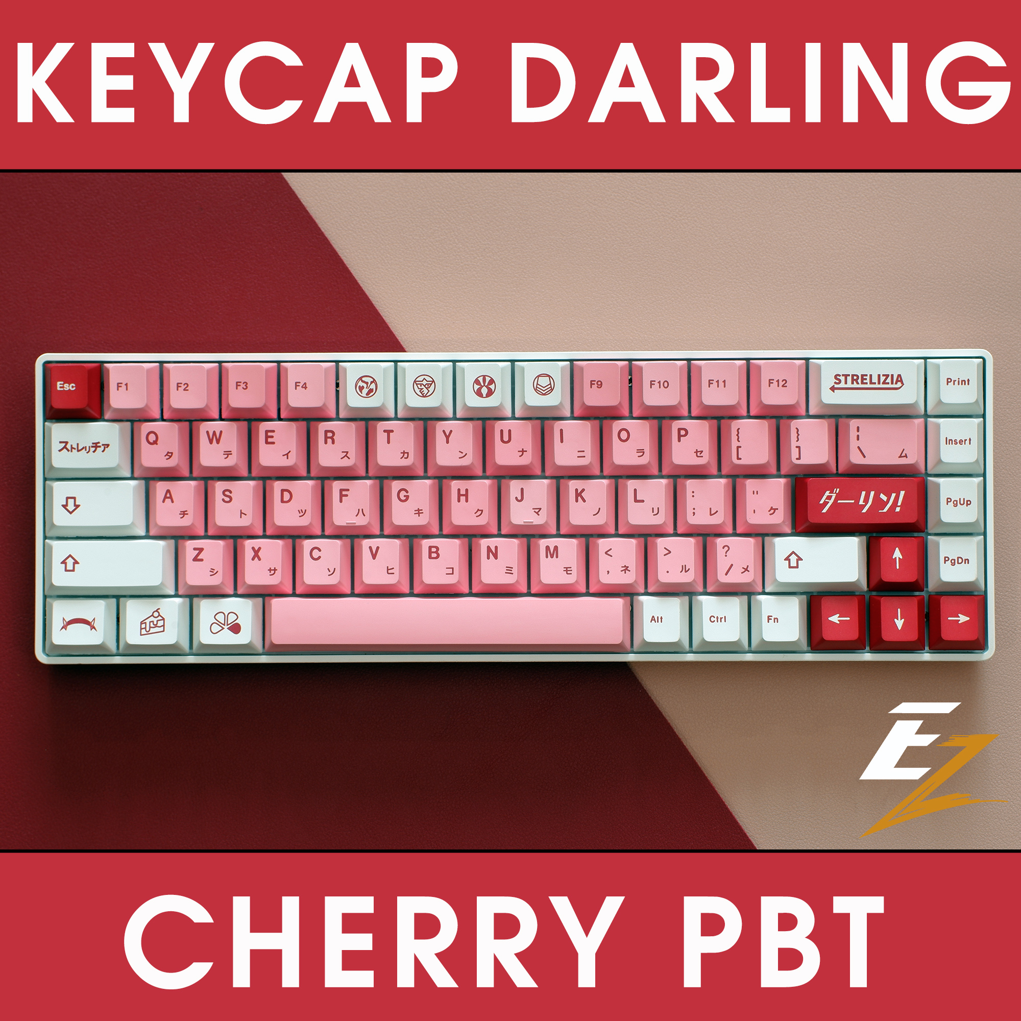 Keycap Cho Bàn Phím Darling Hồng Cherry Profile Thick PBT 125 Phím