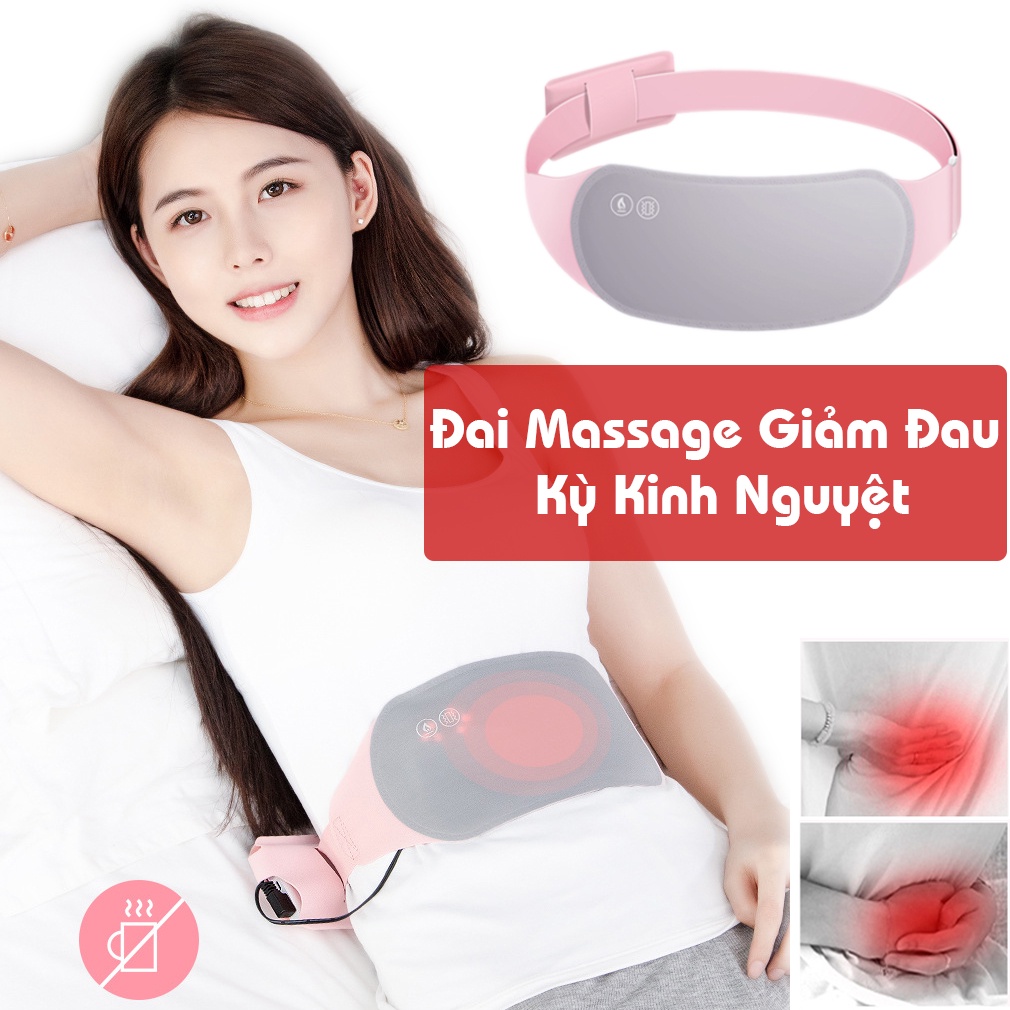 [Máy] Đai Đeo Massage Giảm Đau, Sưởi Ấm Bụng Phụ Nữ Kỳ Kinh Nguyệt Bằng Sóng Hồng Ngoại Cao Cấp + Kèm Pin Dự Phòng - HÀNG CHÍNH HÃNG