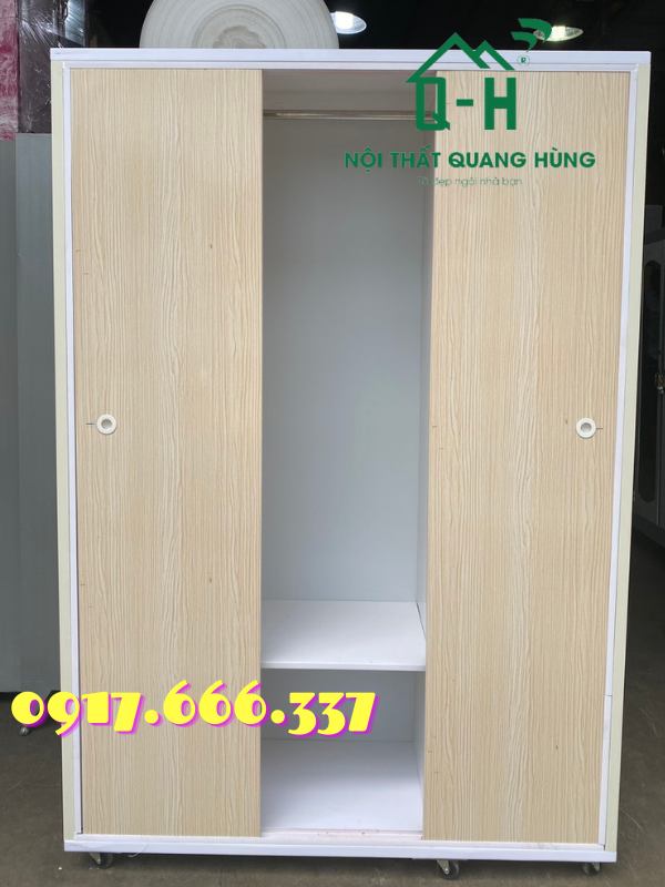 Tủ nhựa đài loan 3 cánh cửa lùa 1m8x1m2x47cm màu sồi trắng