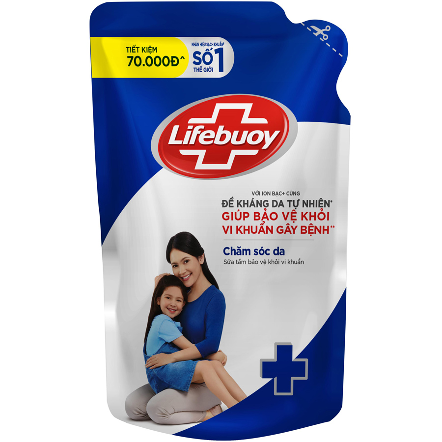 Sữa tắm Lifebuoy 850g Chăm sóc da dưỡng ẩm mềm mịn giúp bảo vệ khỏi 99.9% vi khuẩn và ngăn ngừa vi khuẩn lây lan trên da