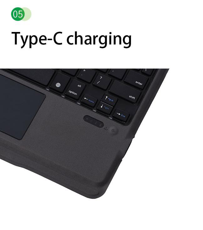 Bàn phím Bluetooth cho iPad 10.2 kèm bao da có thể tách rời, có touchpad Aturos T1095