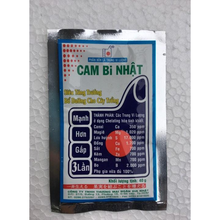 Phân bón lá trung vi lượng CAM BI NHẬT siêu tăng trưởng bổ sung đầy đủ dinh dưỡng cho cây trồng - gói 40g