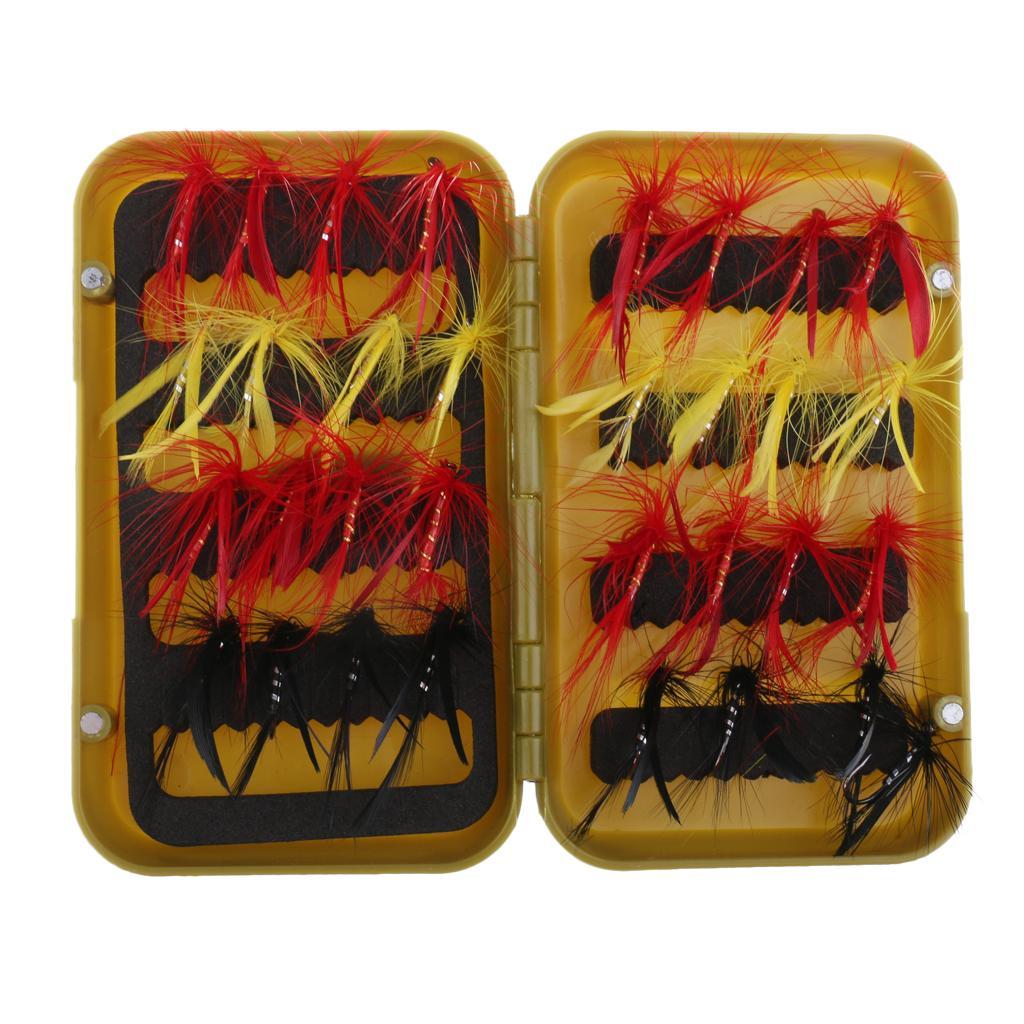 32Pcs Fly Fishing Flies Kit Bass Salmon Trout Flies Lures Assortment Fly Box