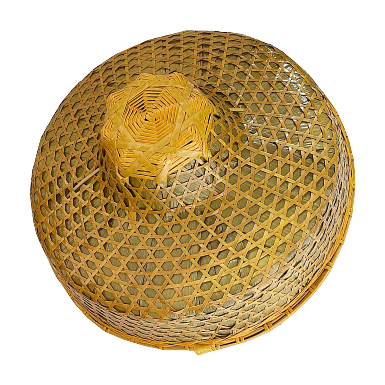 Bamboo Braided Hat Handicraft Rainproof Fishing Hat for Farming Beach Summer