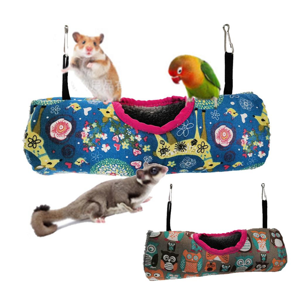 2x Small Animals Tunnel Tube Toy Cave Hut Winter Warm for Hamster Finches