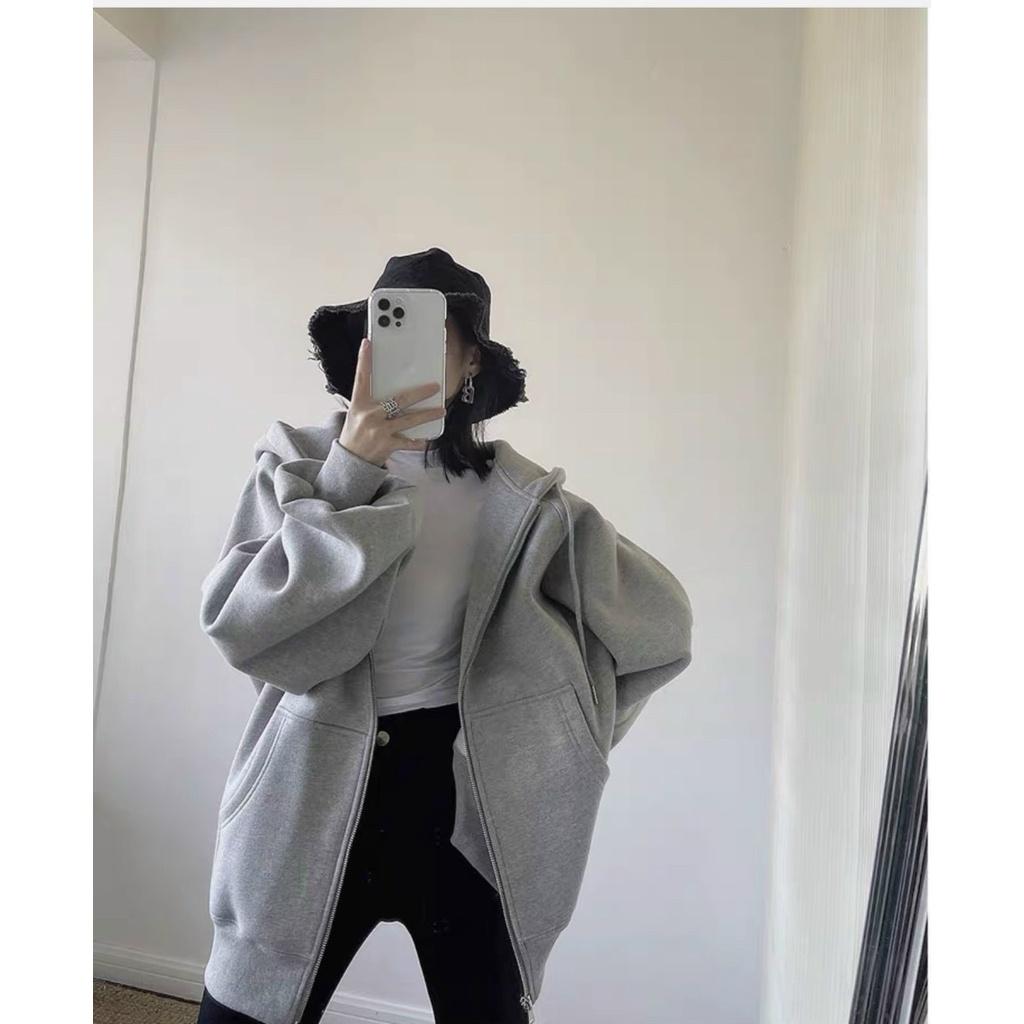 Áo khoác nỉ hoodie trơn Unisex GOLDEN DREAM tay phồng dài form rộng có mũ dáng suông ulzzang nam nữ