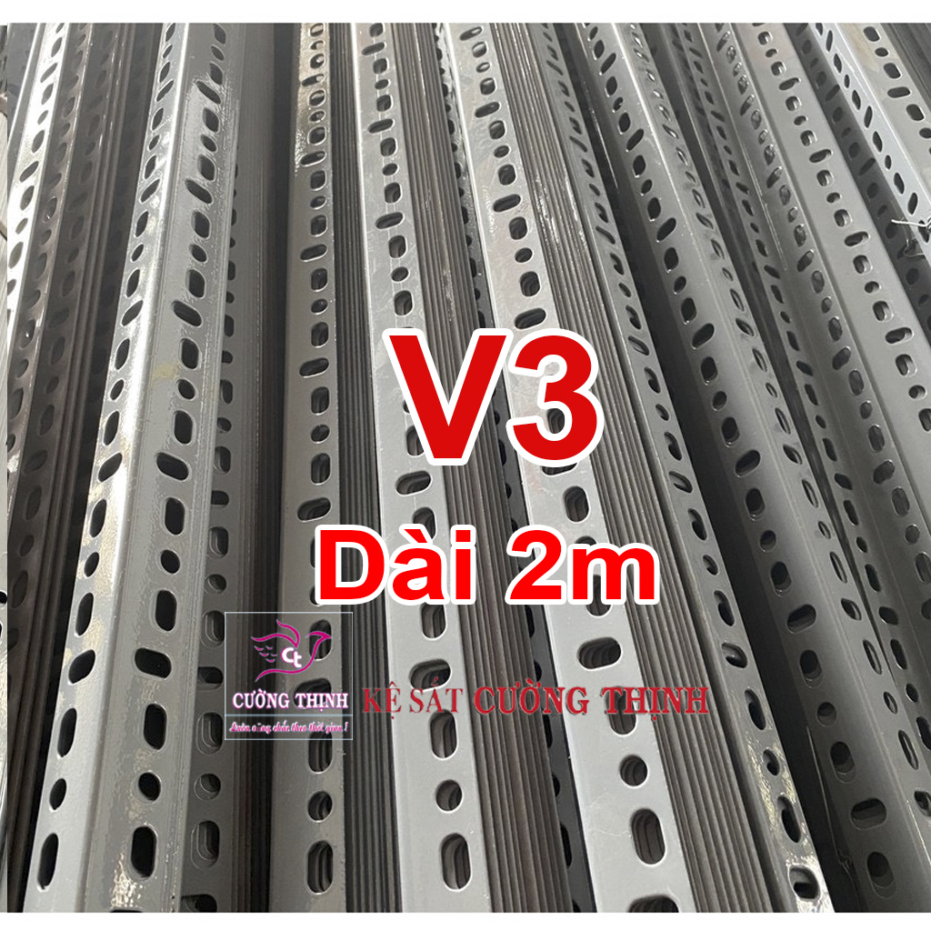 SẮT V LỖ (V3 dài 2m, dày 1,6mm) - Lắp ráp kệ sắt đa năng