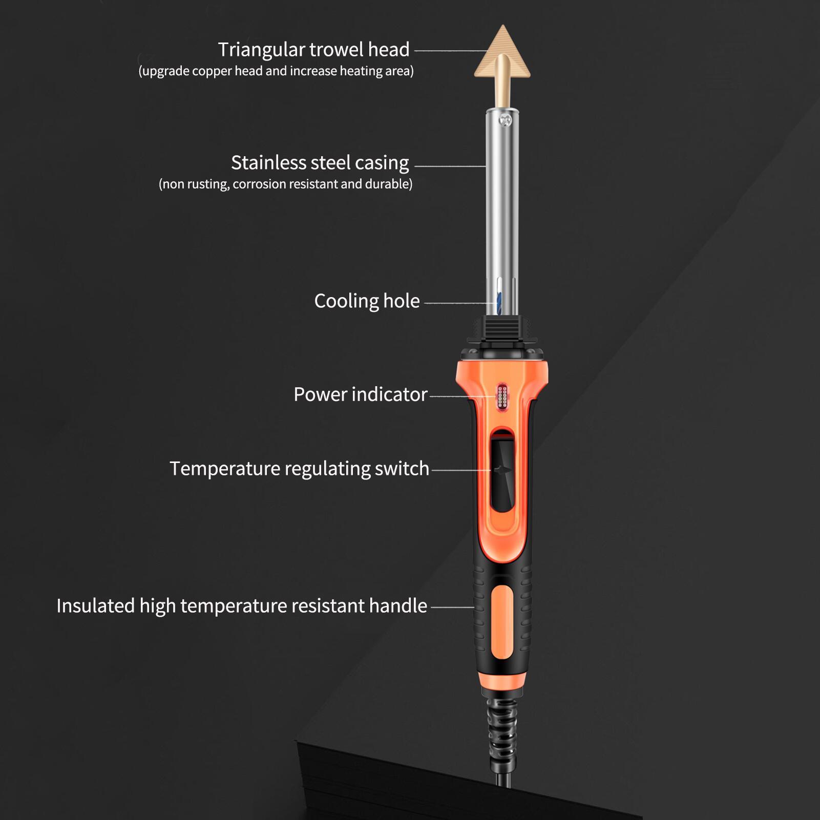 100W Plastic Welding kit,2-in-1 Plastic Welder and Soldering Iron Gun, 3-Speed Temperature Control Soldering Iron Gun For Bumper Kayak Repair Rework Station Heat Repair Tool Electric Soldering