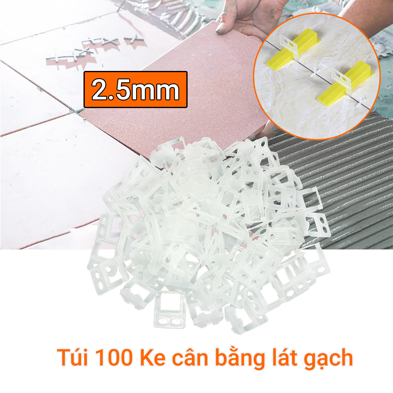 Túi 100 Ke cân bằng lát gạch đường ron 2.5 ly