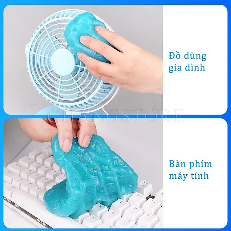 Gel silicon - bùn dẻo (chất nhờn phép thuật) dùng vệ sinh nội thất ô tô, bàn phím máy tính SLIME (Hộp 160g ) - Hàng Chính Hãng