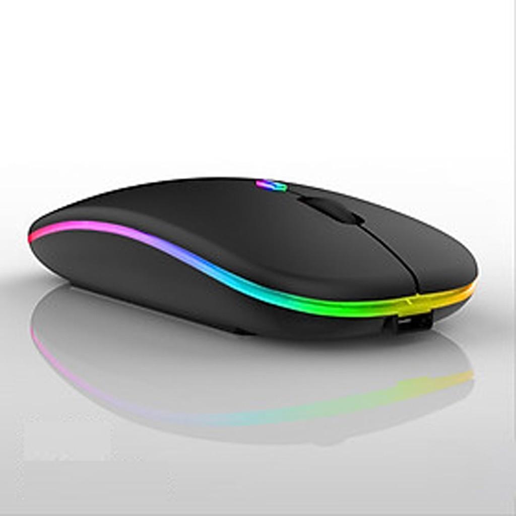 Chuột không dây A2, chuột máy tính không dây có đèn LED có thể sạc lại dùng Pin sạc, click không gây tiếng ồn