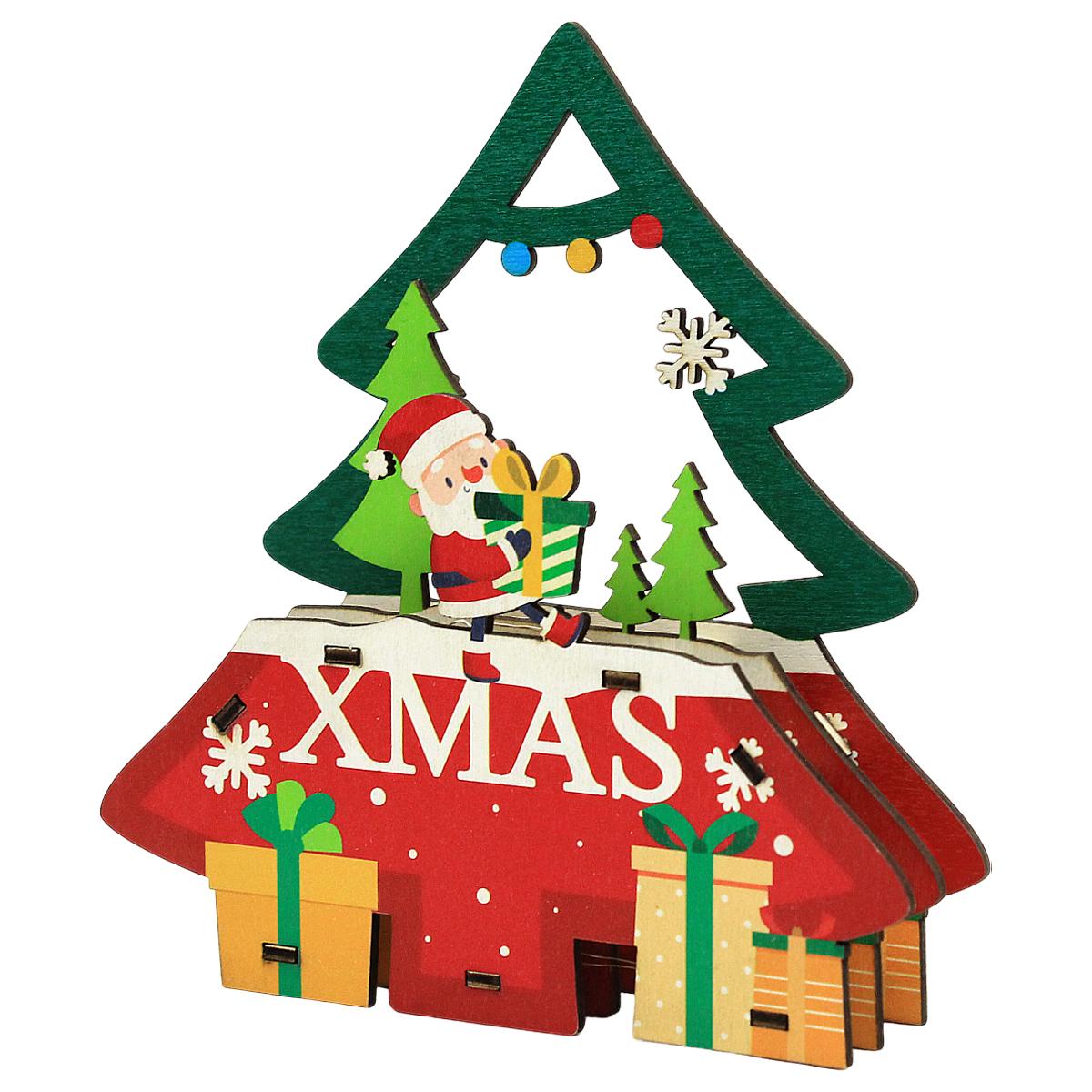 Đèn Gỗ Trang Trí Giáng Sinh - Bách Mộc - Cây Thông Hộp Quà