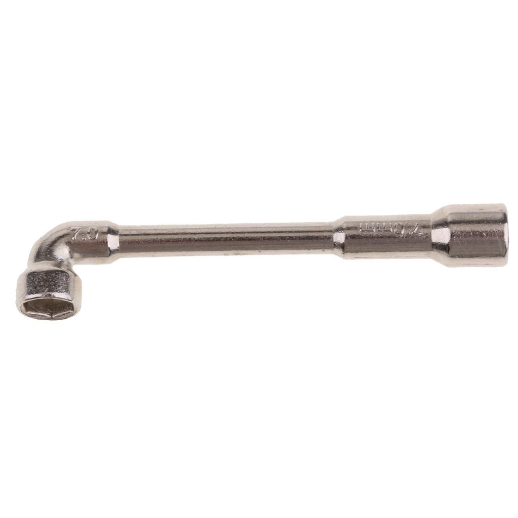 2pcs 7mm L Type Pipe Elbow Wrench Double Head Outer Hexagon Sleeves Wrench