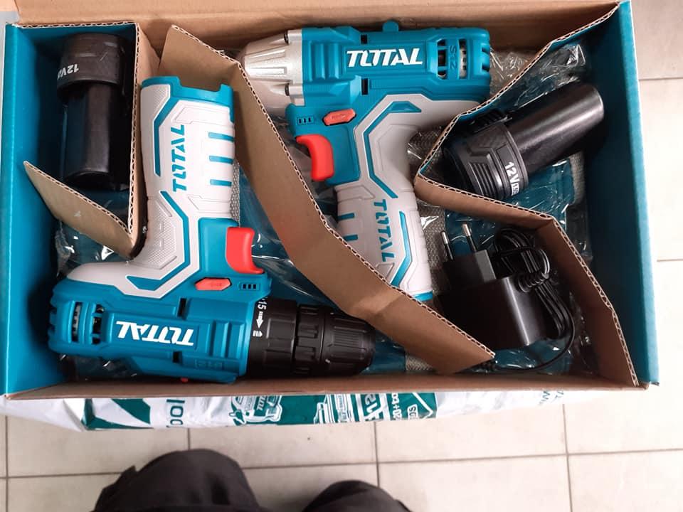 BỘ COMBO MÁY SIẾT VÍT VÀ MÁY KHOAN DÙNG PIN 12V TOTAL TKLI1201 - HÀNG CHÍNH HÃNG