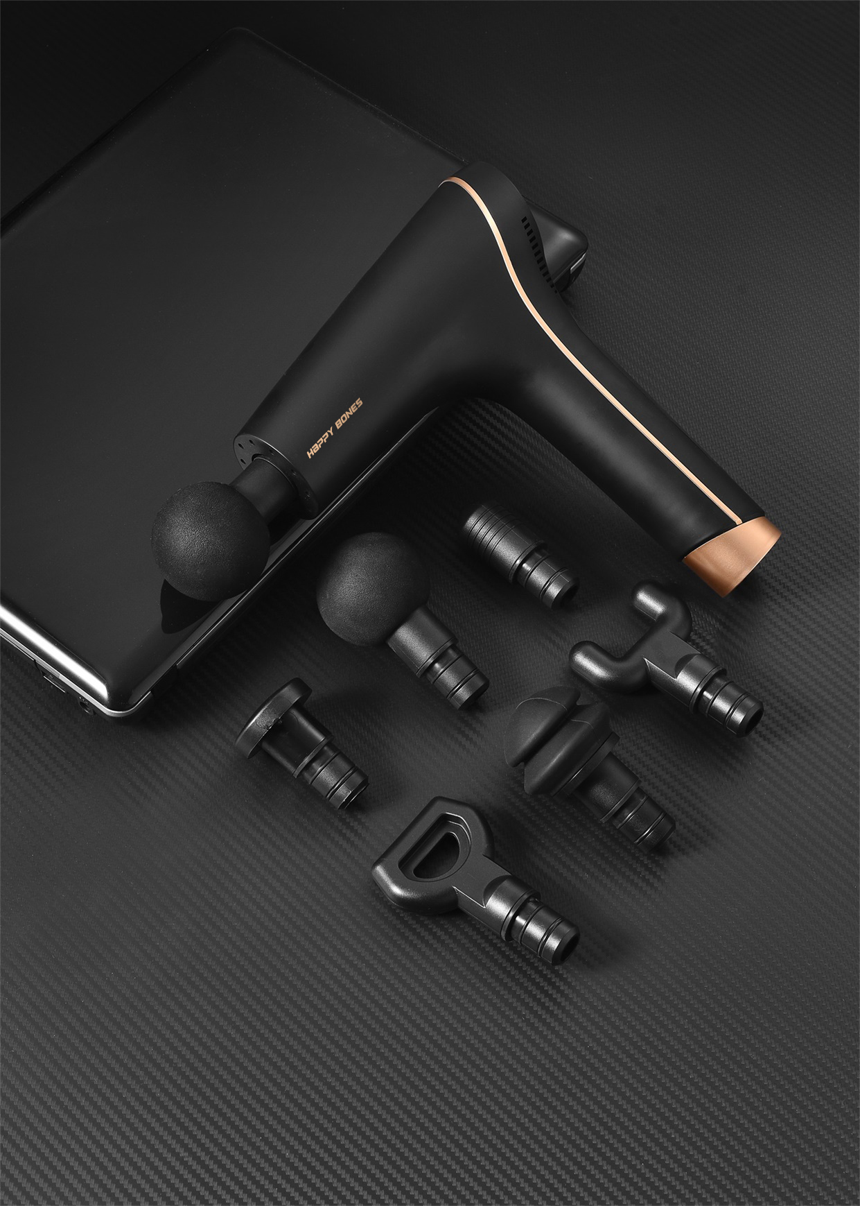 Máy Massage Cầm Tay HAPPY BONES - 6 Đầu 10 Cấp Độ, Mát Xa Cơ Sâu, Hỗ Trợ Giảm Căng Cứng Khớp - Quà Tặng Cho Sức Khỏe