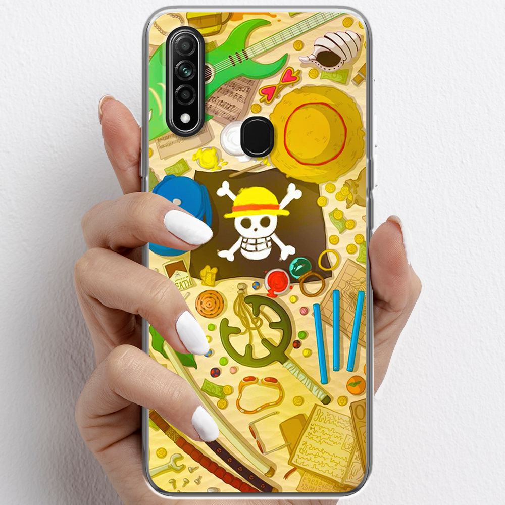 Ốp lưng cho Oppo A31 nhựa TPU mẫu One Piece cờ đen