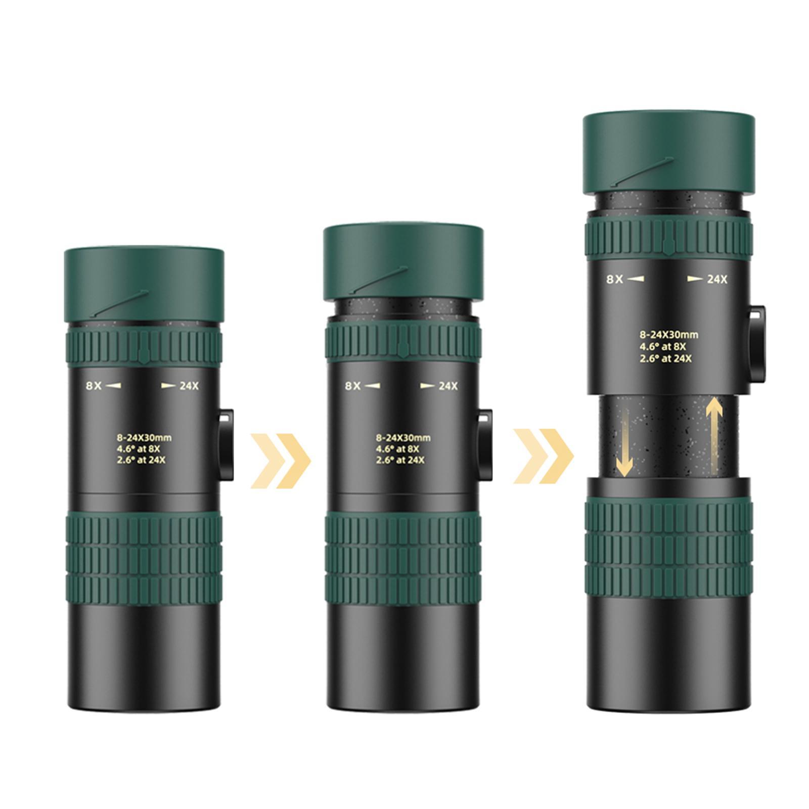 8-24X30 Zoom Monocular High Power Scope with Bak4 Prism for Bird Watching Traveling Concert Hiking Game Compact Waterproof Telescope Gifts for Men