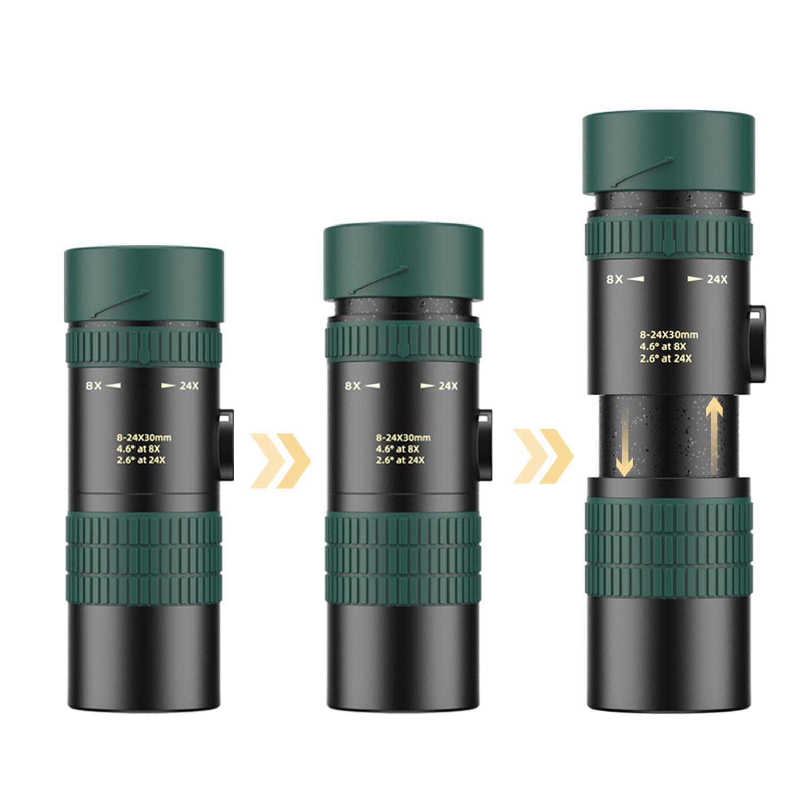 8-24X30 HD Zoom Monocular Scope for Traveling Concert Hiking Telescope
