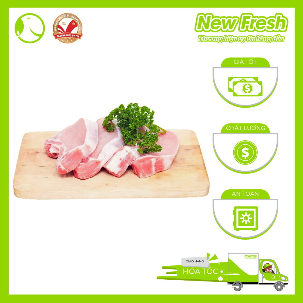 Cốt Lết Heo Nga Có Xương Cắt Lát Túi 1Kg