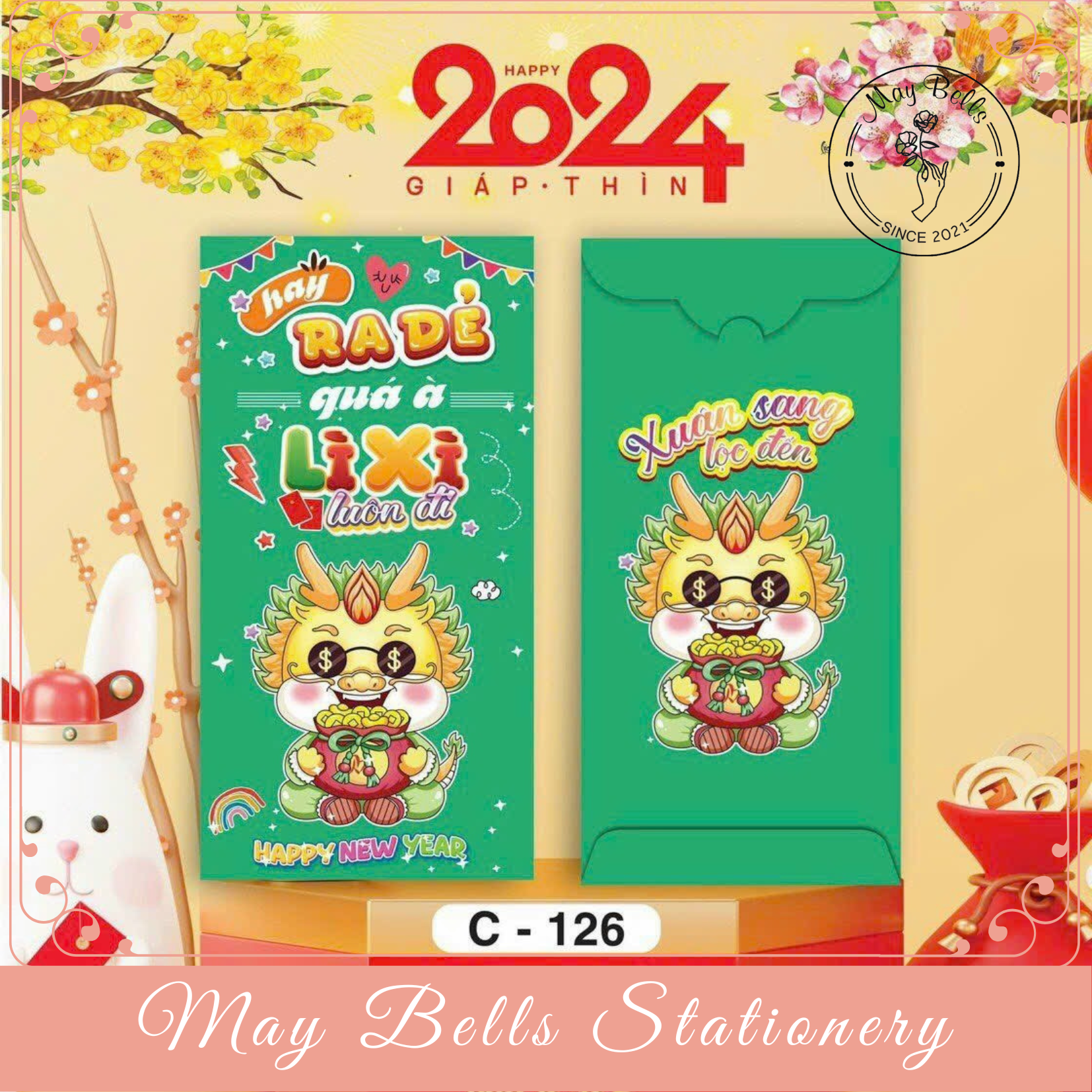 Bao Lì Xì Tết 2024 Giáp Thìn Mẫu HOT TREND Được Chọn Mẫu, Bao Lì Xì Mừng Tuổi Cao Cấp, Sang Trọng, Dễ Thương