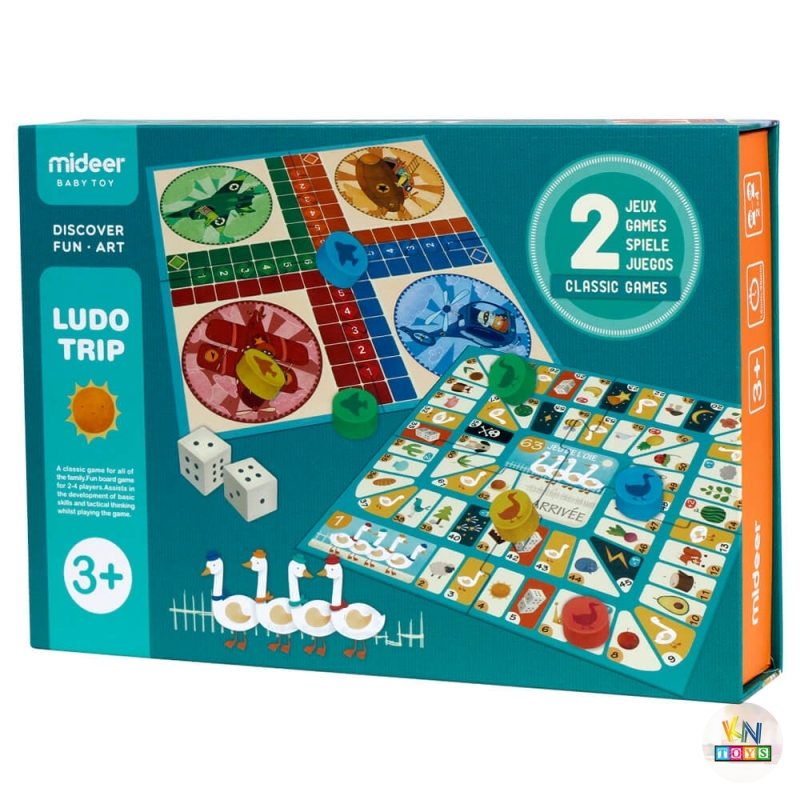 Đồ chơi cờ thông minh Ludo Trip Combo 2 Games MD1037 - chính hãng Mideer