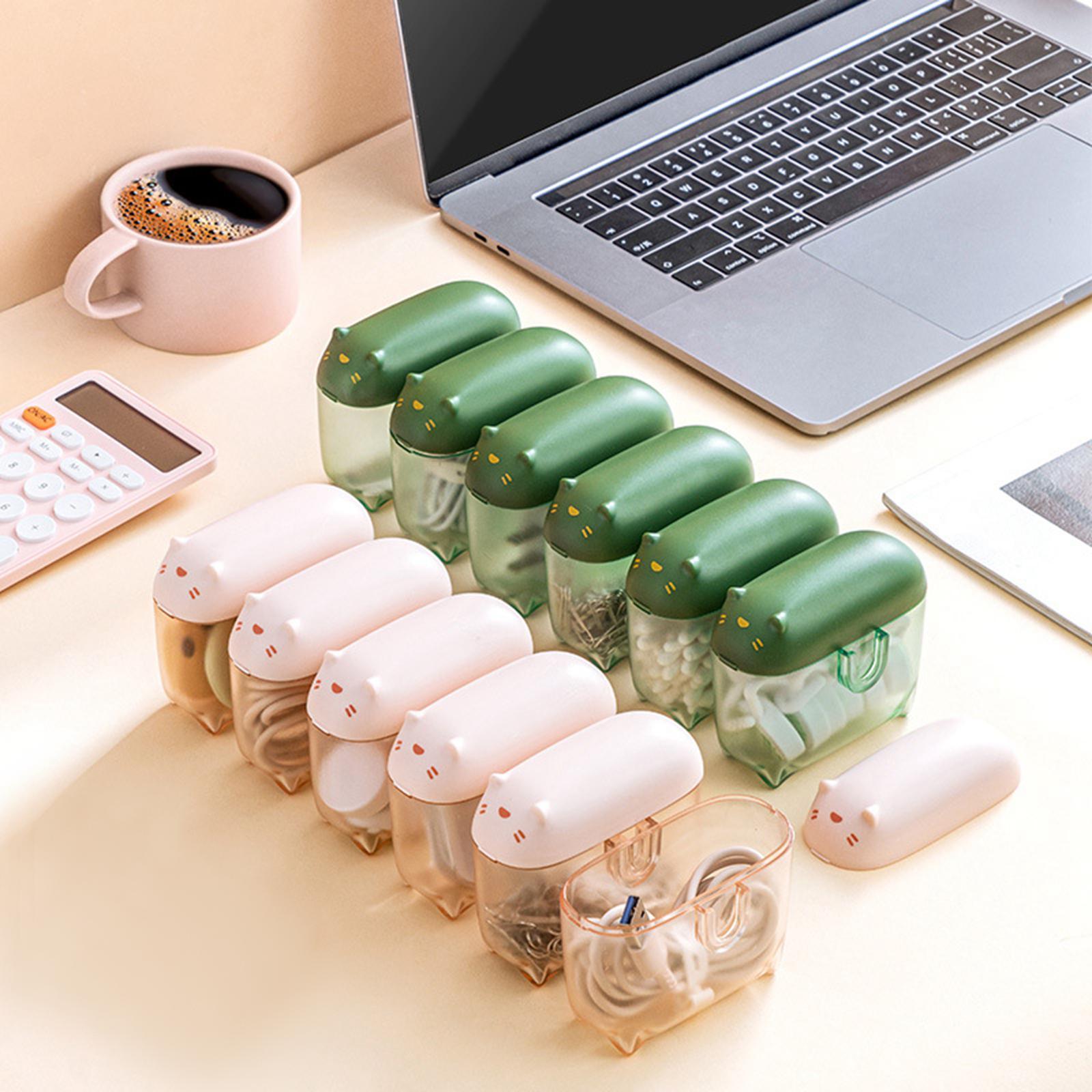 Mini Transparent Charging Cord Cable Organizer with Lid Durable Green