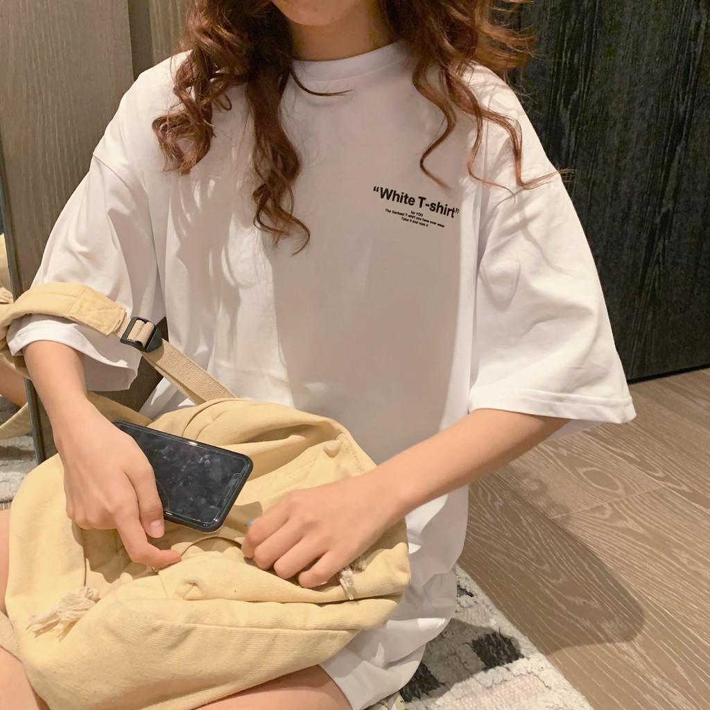 Áo Thun Tay Lỡ Unisex WHITE BLACK T-SHIRT Form Rộng