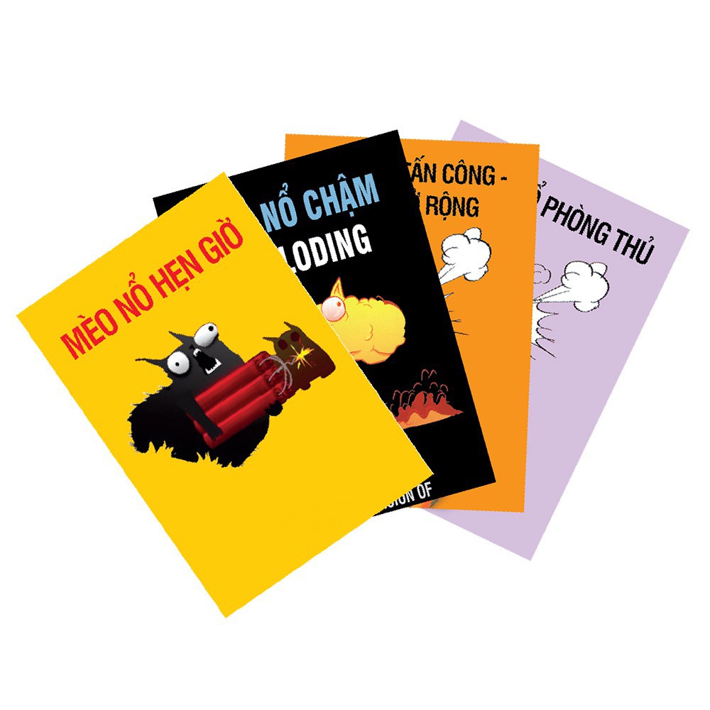 Combo Mèo Nổ Exploding Kittens + 4 Bản Mở Rộng + Bọc Bài