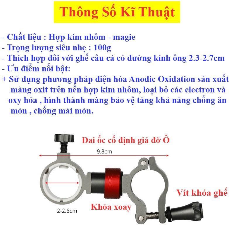 Bộ 2 Pat Ô , Dù câu cá chất liệu hợp kim nhôm magie cao cấp gắn ghế tiện lợi