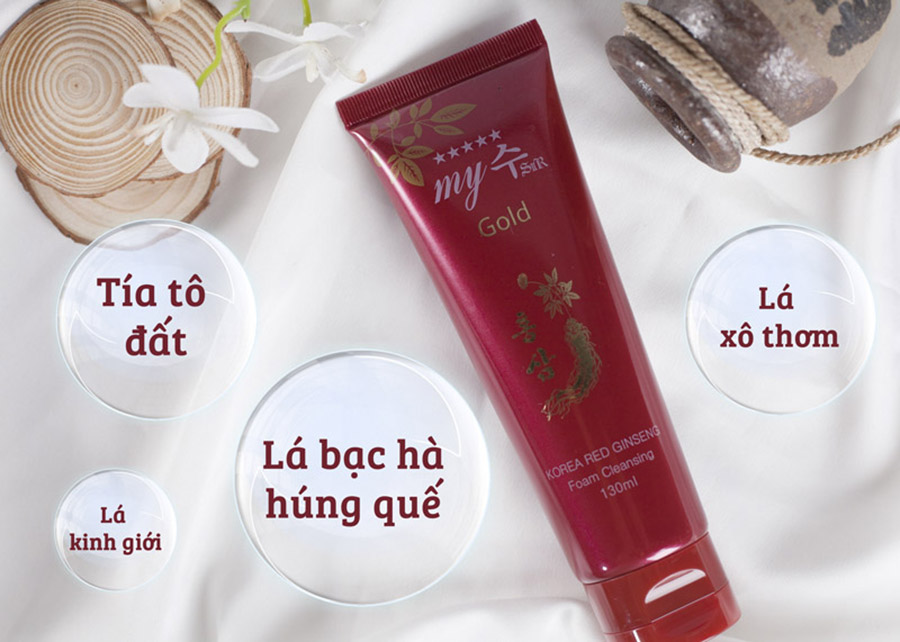 Sữa rửa mặt chống lão hoá hồng sâm Korea Red Gingseng 130ml Tặng Móc khoá