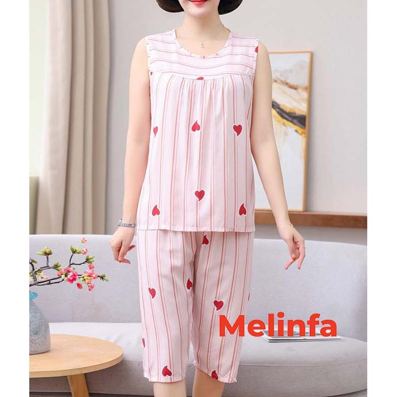 Bộ đồ ngủ ba lỗ nữ, bộ đồ lửng mặc nhà chất vải lanh cotton thoáng mát nhiều màu, bộ đồ lanh nữ mã VABD0176
