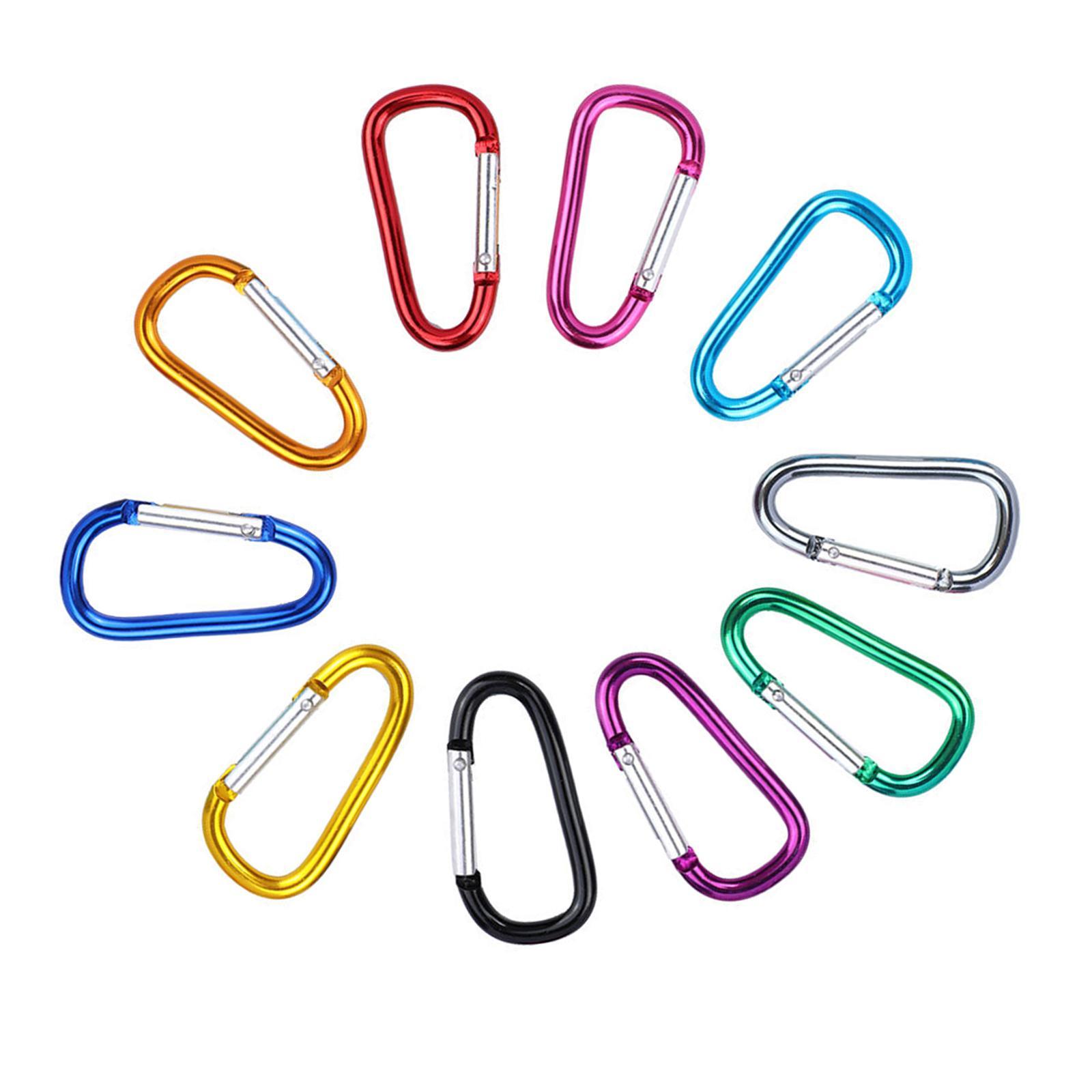 10Pcs D Shaped Carabiners Small Snap Hook Carabiner Clip for Backpack Bag