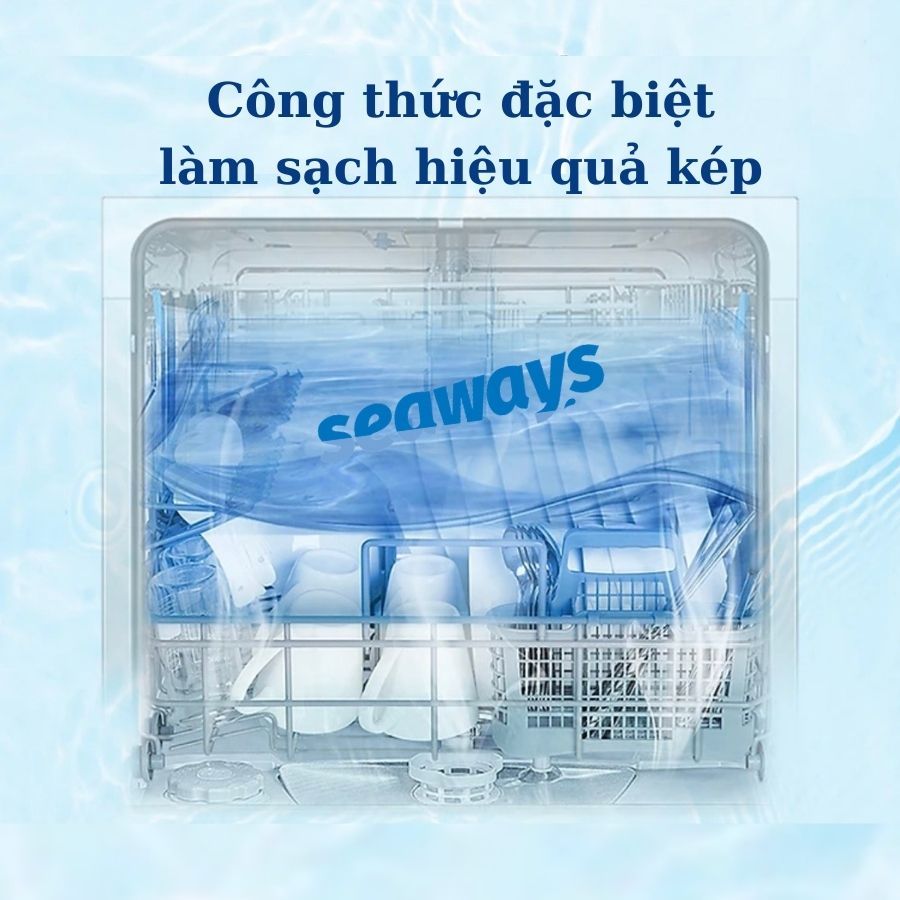 Viên rửa chén bát Seaways 3 trong 1 chuyên dụng cho mọi loại máy rửa chén, (35 viên x 8gr)/túi