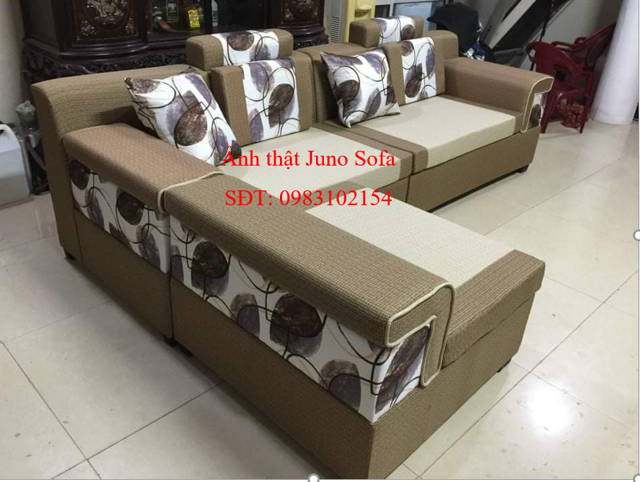 Sofa da  2m5 x 1m5  Bidata Juno Sofa ghép góc tùy ý kèm bàn kính