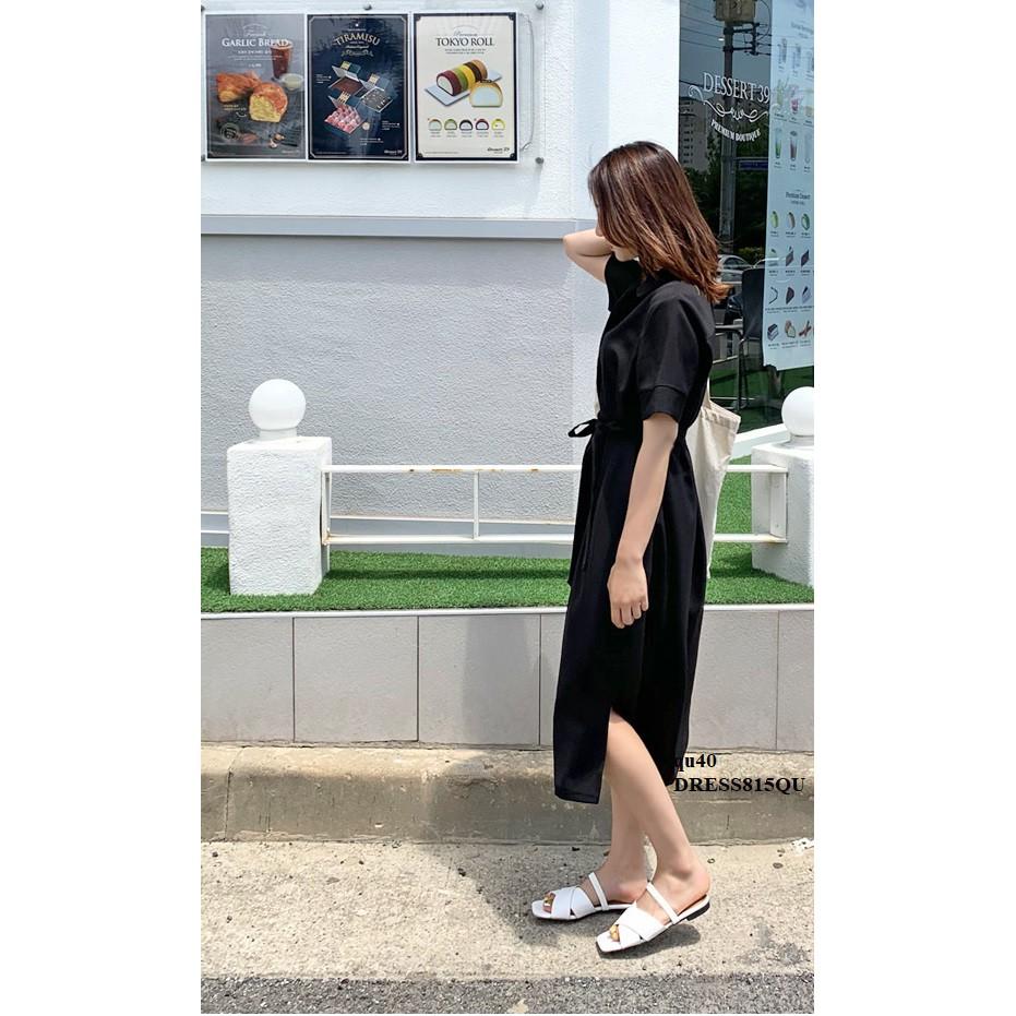 DRESS730 ĐẦM SƠ MI THẮT NƠ EO