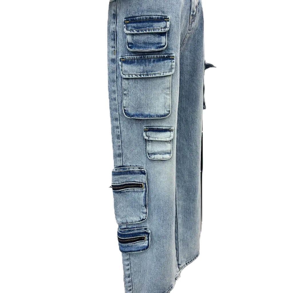 Quần Jean túi hộp cá tính SJS07_Quần bò túi hộp ống rộng dáng suông phong cách unisex hàng cao cấp, Samma Jeans