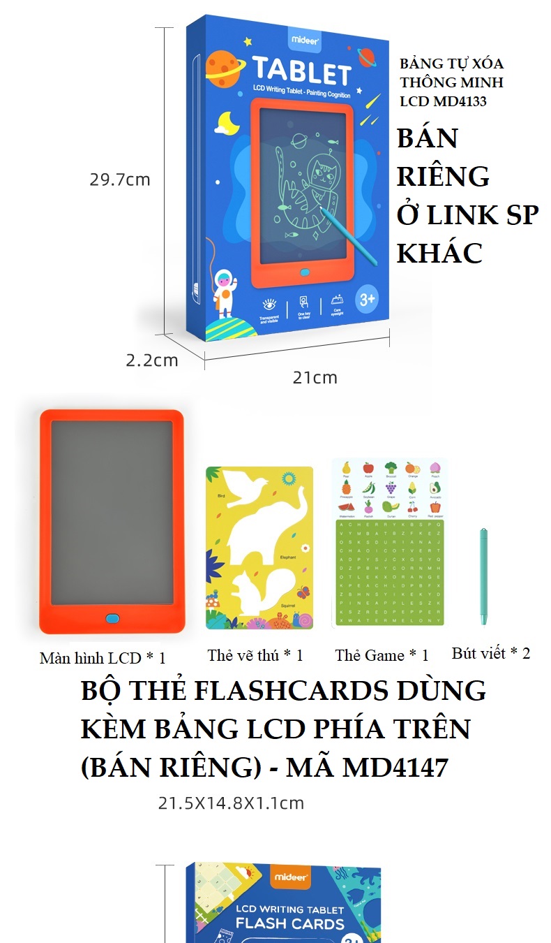 Mideer lcd writing tablet flash cards - Thẻ học nhanh dùng kèm bảng LCD của hãng Mideer MD4147