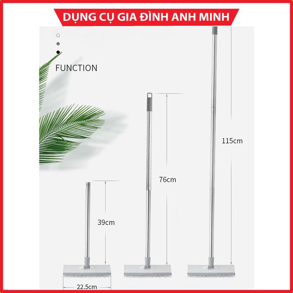 Cây chổi lau quét chà gạt nước sàn nhà thông minh phòng tắm 2 đầu đa năng cán inox - chổi gạt nước - chổi quyét sàn nhà