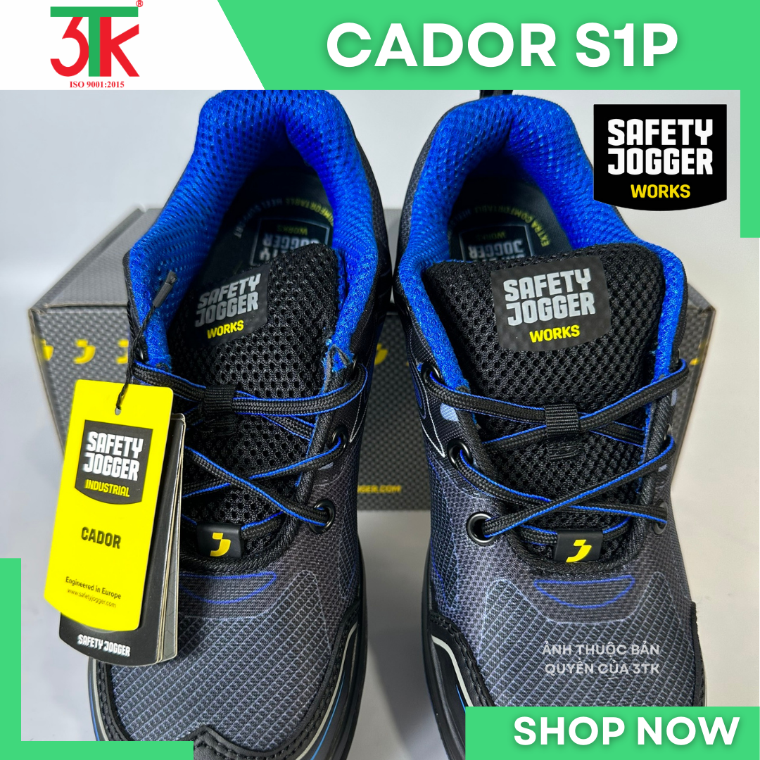 Giày Bảo Hộ lao động Safety Jogger CADOR S1P Trọng lượng nhẹ , Chống Dập Ngón, Chống Trơn Trượt, Chống đâm xuyên , Chống va đập