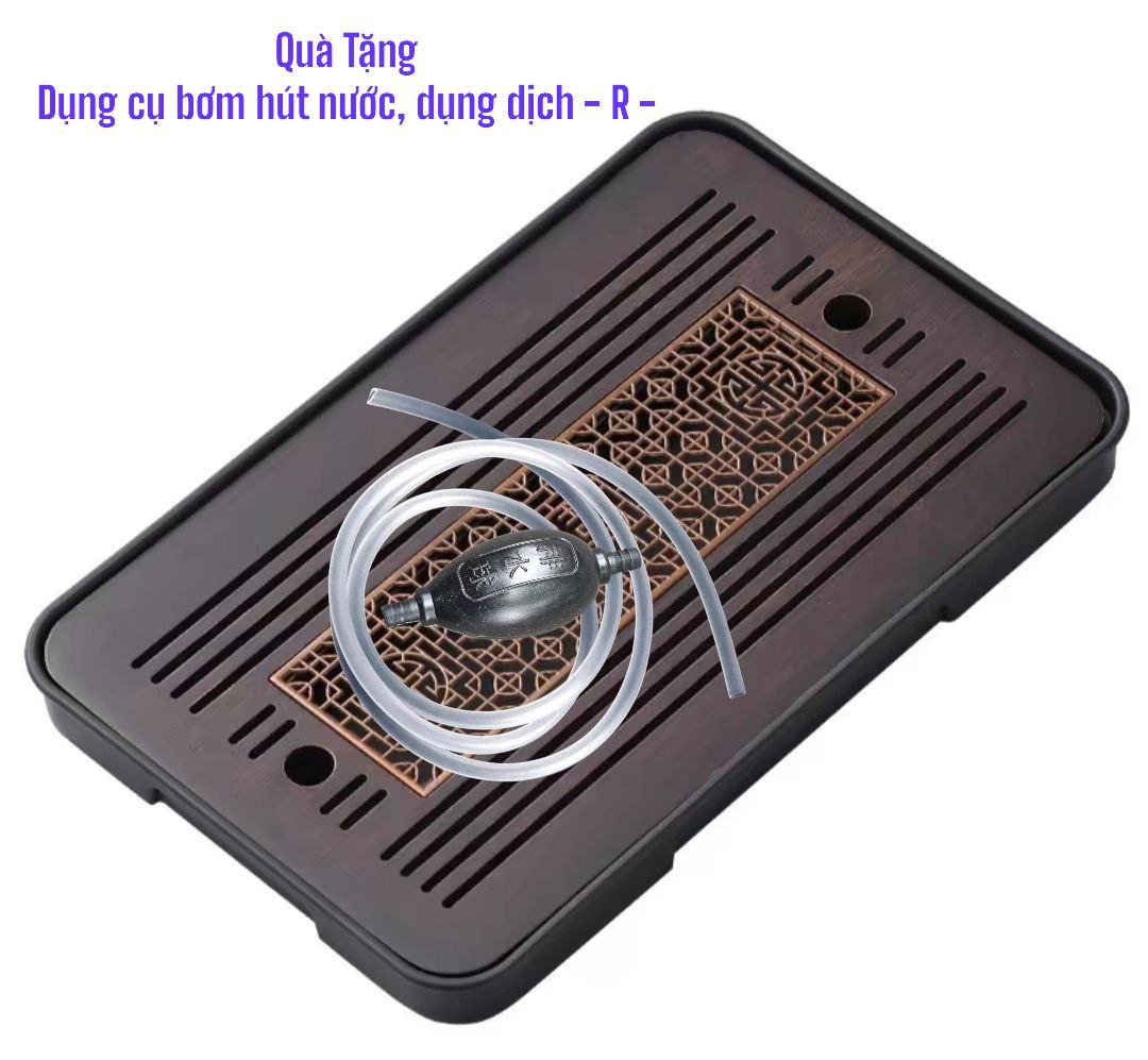 BỘ KHAY TRÀ NHẬT NÂU ĐEN PHONG CÁCH NHẬT BẢN CAO CẤP ( TẶNG DỤNG CỤ BƠM HÚT NƯỚC ,DUNG DỊCH - R -/ MH-ALK95 )