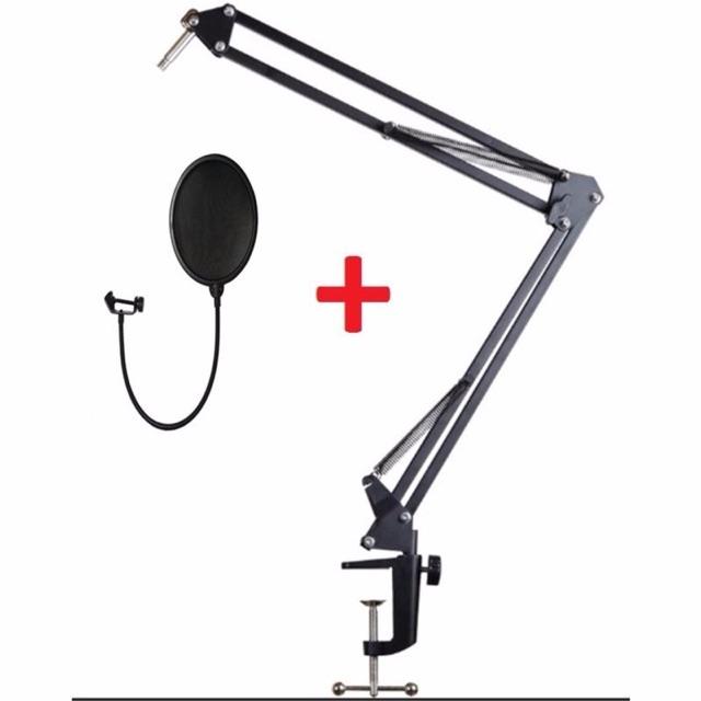 Combo giá đỡ mic thu âm và màng lọc âm dành cho mic bm 900 at100 k200 k600 siêu chắc chắn