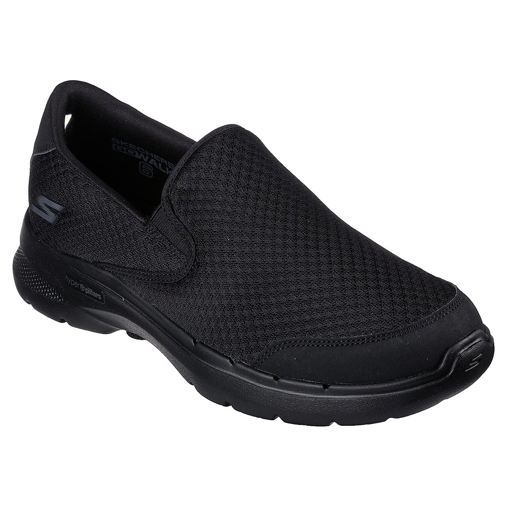 Skechers Nam Giày Thể Thao Xỏ Chân Đi Bộ Giặt Máy Được, Tập Gym, Đi Học, Đi Làm, Thường Ngày GOwalk 6 Requisite Walking Air-Cooled Goga Mat Comfort Pillar Technology, Machine Washable, Ortholite, Ultra Go - 216623-BBK