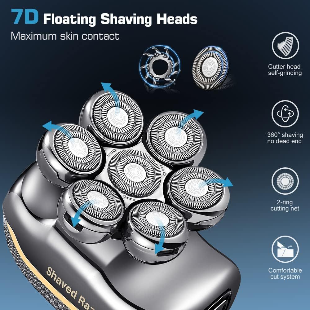 Máy Cạo Râu, Đầu Trọc, Hói Men's Shaver RQ 7900, Cắt Tóc, Đa Năng, 7D, Cạo Khô &amp; Ướt Hàng chính hãng